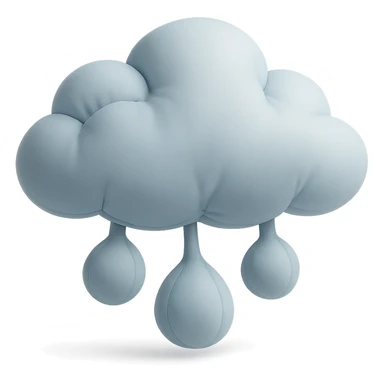 plush cloud with hail, soft edges, icy blue tones, cushion style sticker