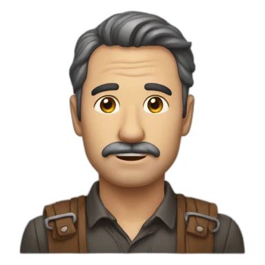 Hombre-calvo-cicatriz-en-cabeza-enfadado sticker