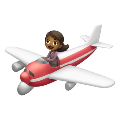 girl flying aeroplane  sticker