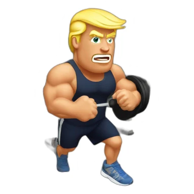 trump hitting the gym sticker