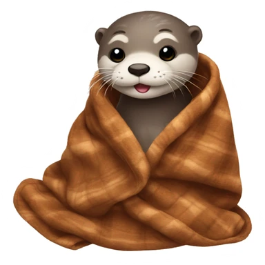 otter cozy in blanket sticker
