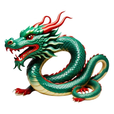 Cinematic Noble Chinese Serpent Dragon Portrait Emoji, Poised and majestic, with a sinuous, serpentine body adorned in intricately detailed scales of shimmering jade and soft vermilion, accented by delicate cloud motifs and subtle water ripple patterns; rendered with lifelike texture and gentle natural highlights, high shine, wise and enigmatic, styled with an aura of ancient dynastic grace, focused and regal, soft glowing outline, capturing the essence of a revered celestial dragon that appears ready to glide gracefully through the mists of time! sticker