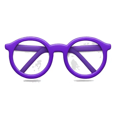 purple smiley face with glasses sticker