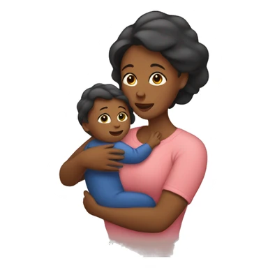 Mom holds the baby in her arms facing each other sticker