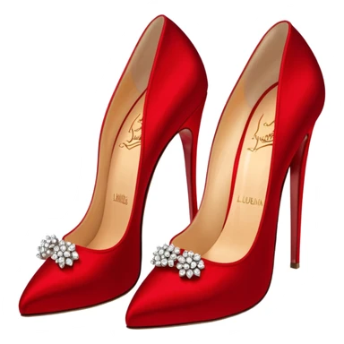 Isolated, ultra realistic, Christian Louboutin, pair of
Alana 100 embellished crêpe satin high heel pumps sticker