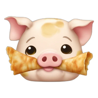 pig-eating-gyoza sticker