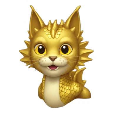 cat gold dragon sticker