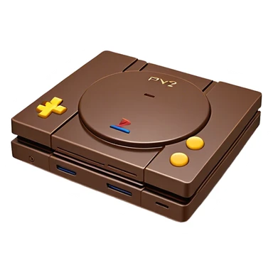 Clash of Clans aesthetic: Cinematic Playful PlayStation 2 Slim Portrait Emoji, rendered in a 3D vector-style similar to standard emojis with minimal shading and bold, simplified shapes. A compact, distinct form with signature details, softly glowing with a cutting-edge console technology charm. Simplified yet unmistakably iconic, highly detailed and consistent, glowing with a soft radiance and high shine. Stylized with a touch of technological advancement and a soft glowing outline, capturing the essence of a beloved gaming relic with a friendly, playful manner! sticker