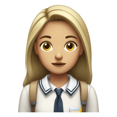 bored female student uniform sticker