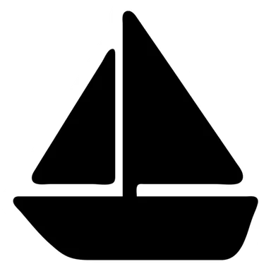 solid filled icon of a sailboat sticker