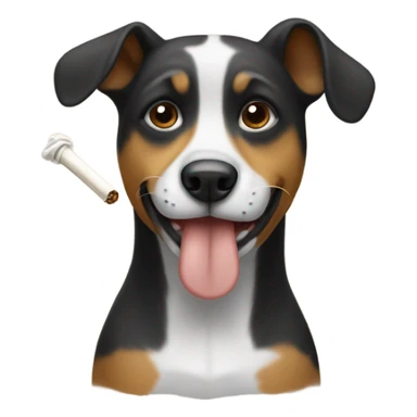 Dog with a joint sticker