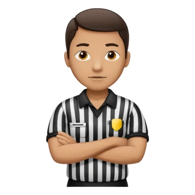 referee with crossed arms up sticker