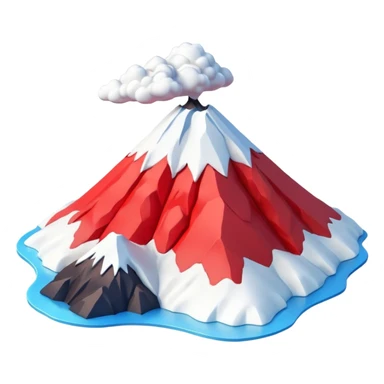 Create a 3D Mount Fuji with red color.  sticker