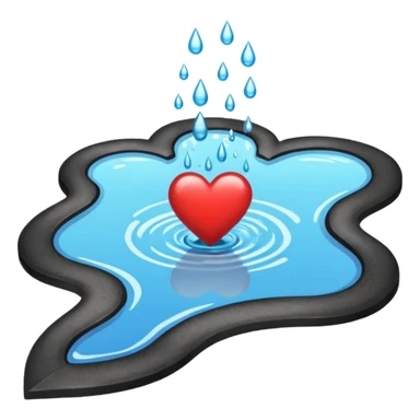 Puddle shaped like a heart sticker