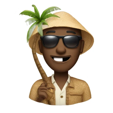 Man with a coconut and sunglasses  sticker