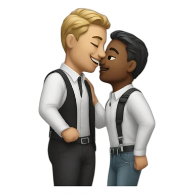 kissing gay man sticker