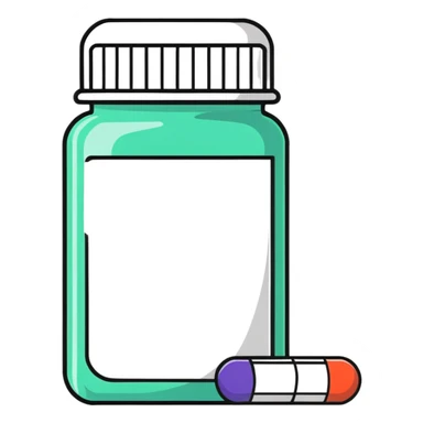 medicine pill bottle with tablets sticker