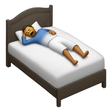 Man sleeping on bed with alarm ringing sticker