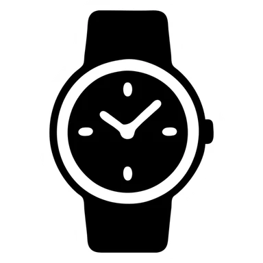 watch, solid filled icon style, strong silhouette, no color, suitable for monochrome use sticker