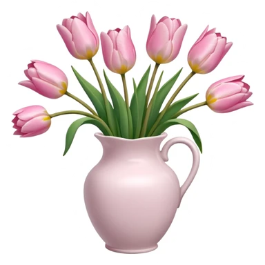 Light pink tulips in white vase sticker
