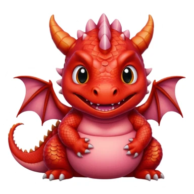fat baby red dragon sticker