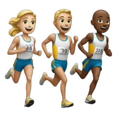 white running trio victory sticker