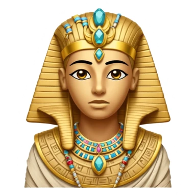 Mummy Pharaoh: Bandaged body with golden headdress and jeweled amulet.
 sticker