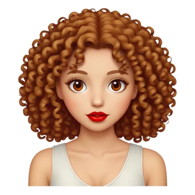 Curly hair gipsy girl with red lips sticker