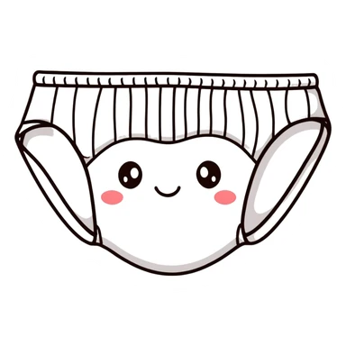cute cartoon underwear with happy face sticker