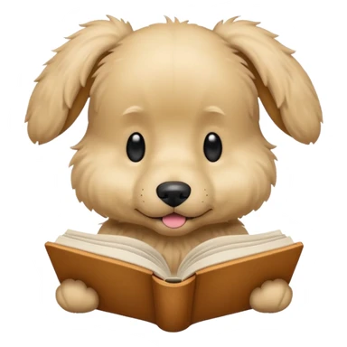 Beige dog reading sticker