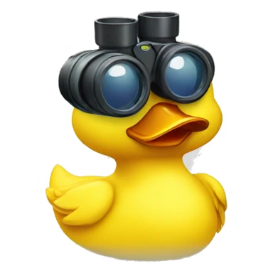 Yellow duck with binoculars sticker