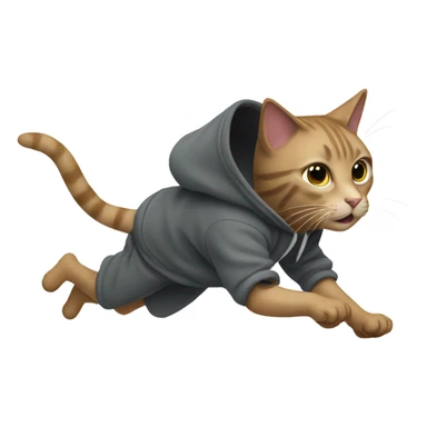 Cat wearing a hoody running  sticker