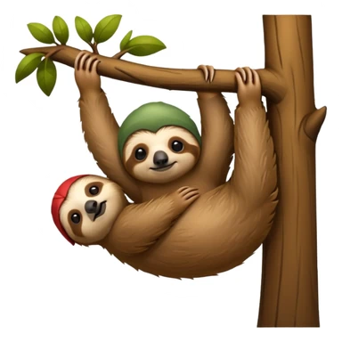baby sloth on the tree sticker