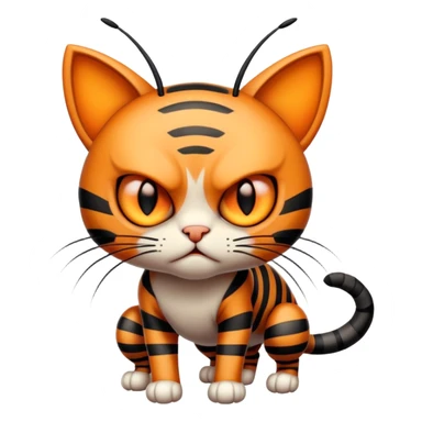 Angry cat that looks like a bug sticker