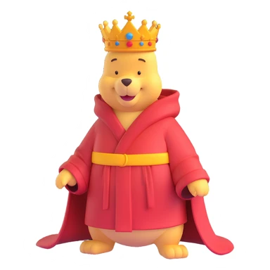 Winnie the Pooh depicted as an emperor sticker