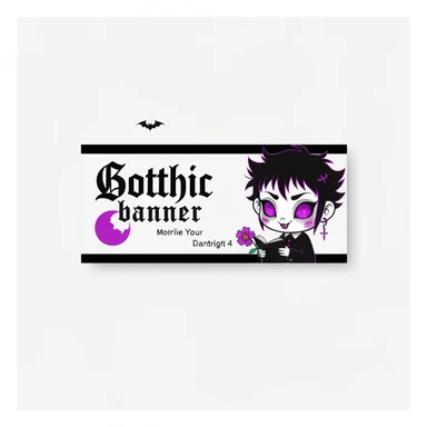 goth banner, cute, expressive, minimal, variation 4 sticker