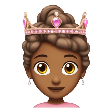 brownskin pink tiara princess sticker