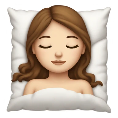 White girl with frekles Brown not curly hair sleeping peacfully on a pillow  sticker