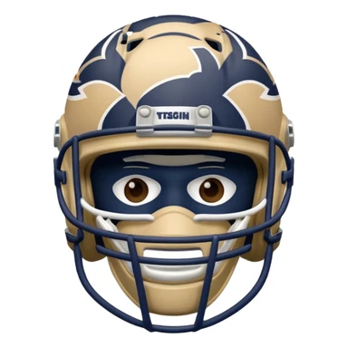 College football player helmet in light tan color  sticker