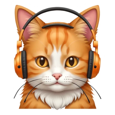 Cat with headphones  sticker