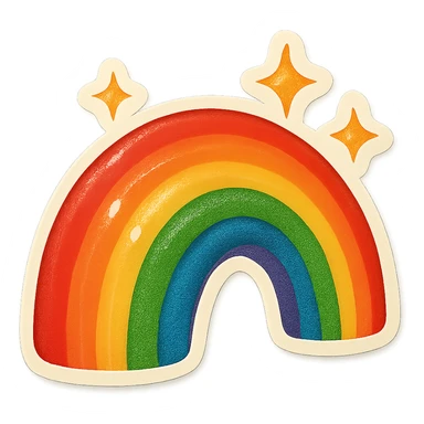 groovy rainbow with sparkles sticker