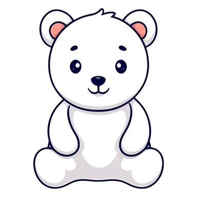 Cute white and pastel pink teddy bear  sticker