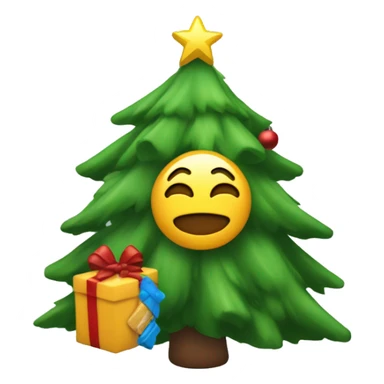 un emoji avec un sapin de noel et sur le toit un sapin de Noël  sticker