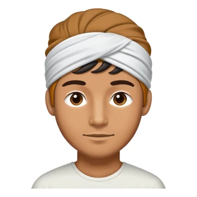 Guy wearing a headband sticker