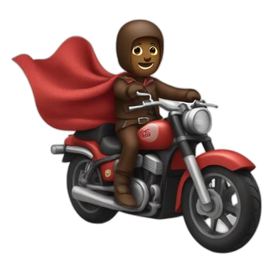 A chocolate brown doodle wearing a red and black handkerchief riding a motorcycle sticker