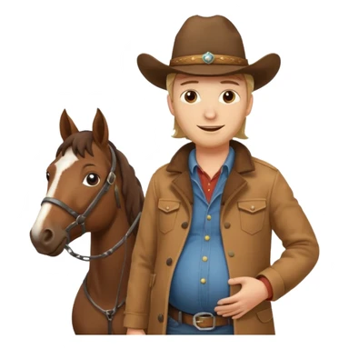 pregnant man  near horse sticker