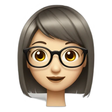 Chinese big eyes girl with big smile and glasses sticker