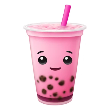 Pink boba tea sticker