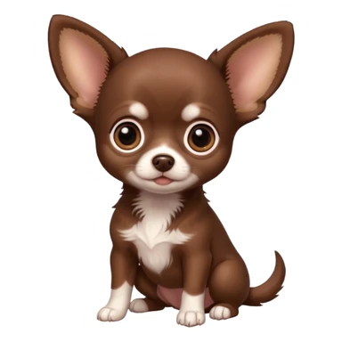 Generate an emoji of a chocolate-colored Chihuahua puppy sticker
