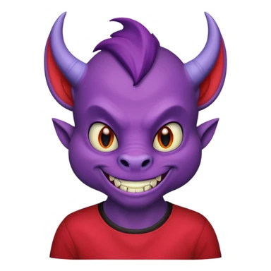purple face devil with shirt sticker